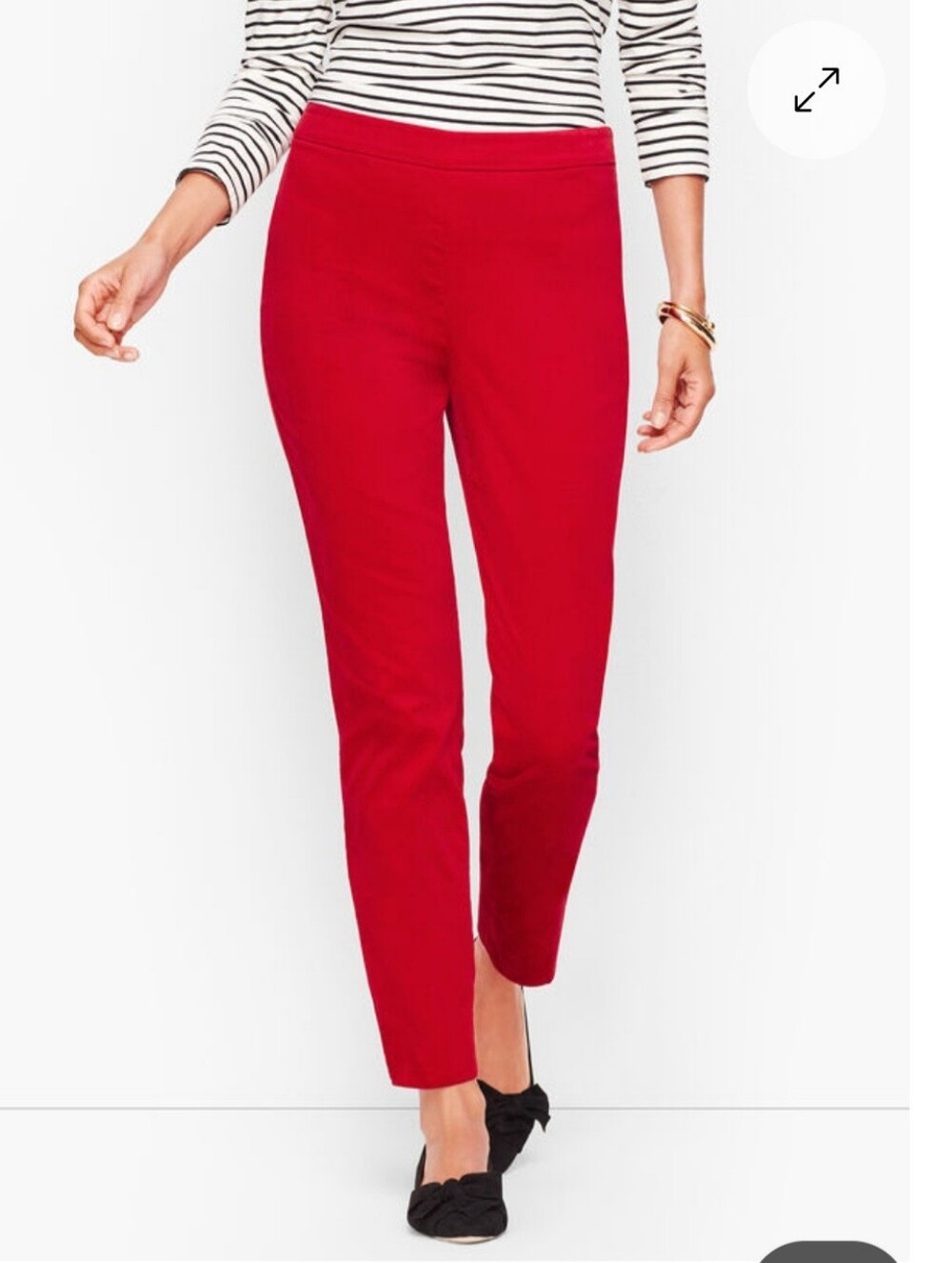 Talbots NWT Red Cotton Velvet Slim Ankle Pants Sz 6